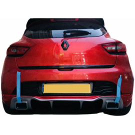 Renault Clio 4 (2012-2019) Rs Style Egzoz Görünümlü Arka Tampon Eki - Difüzör (Plastik)